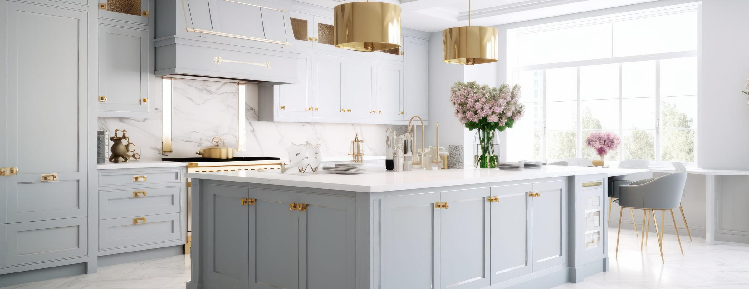 Kitchen in a light shaker finish