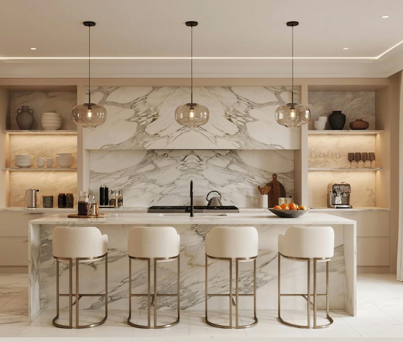 Fitted kitchen dining space